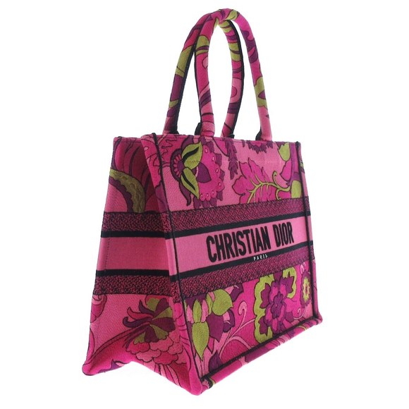 Dior Tote Green Pink Medium Multi Bag Book - Picture 1 of 15